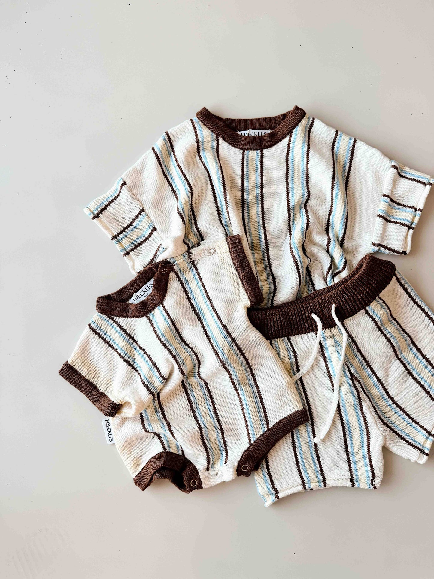 Retro Stripe Shorts Azure
