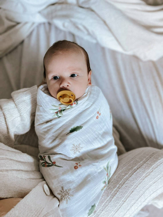 Holly Berry Muslin Swaddle