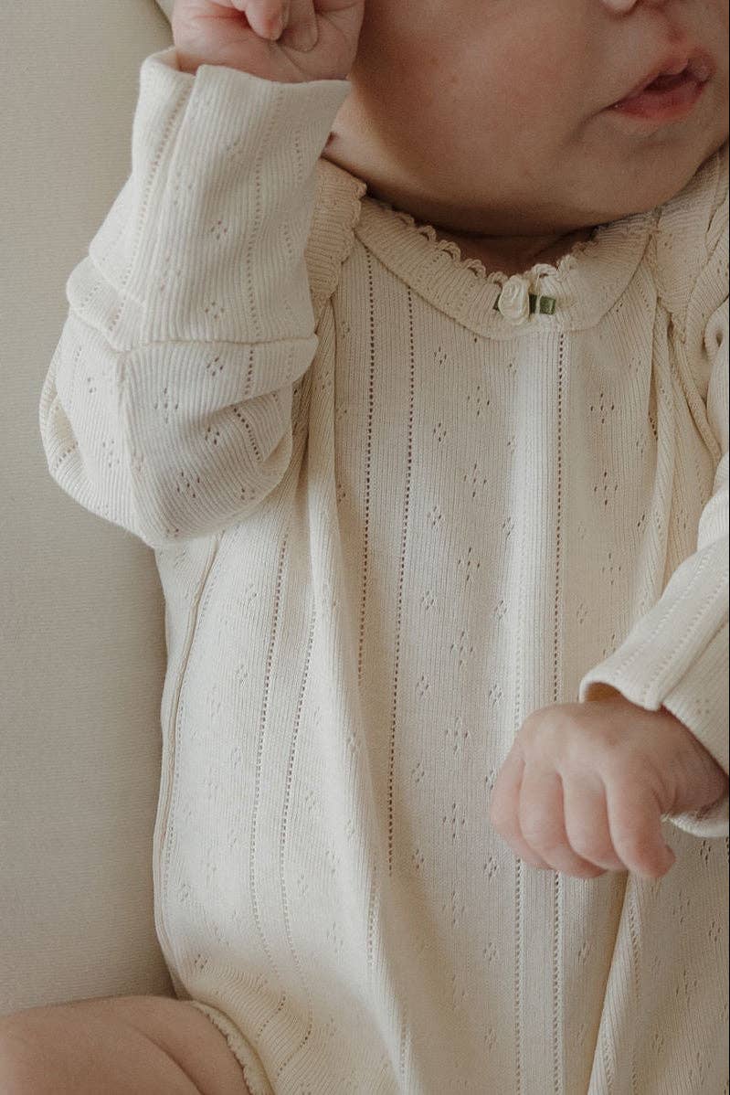 Long Sleeve Snapsuit - Swan