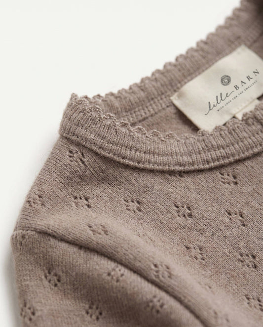 Pointelle Wool Romper - Funghi