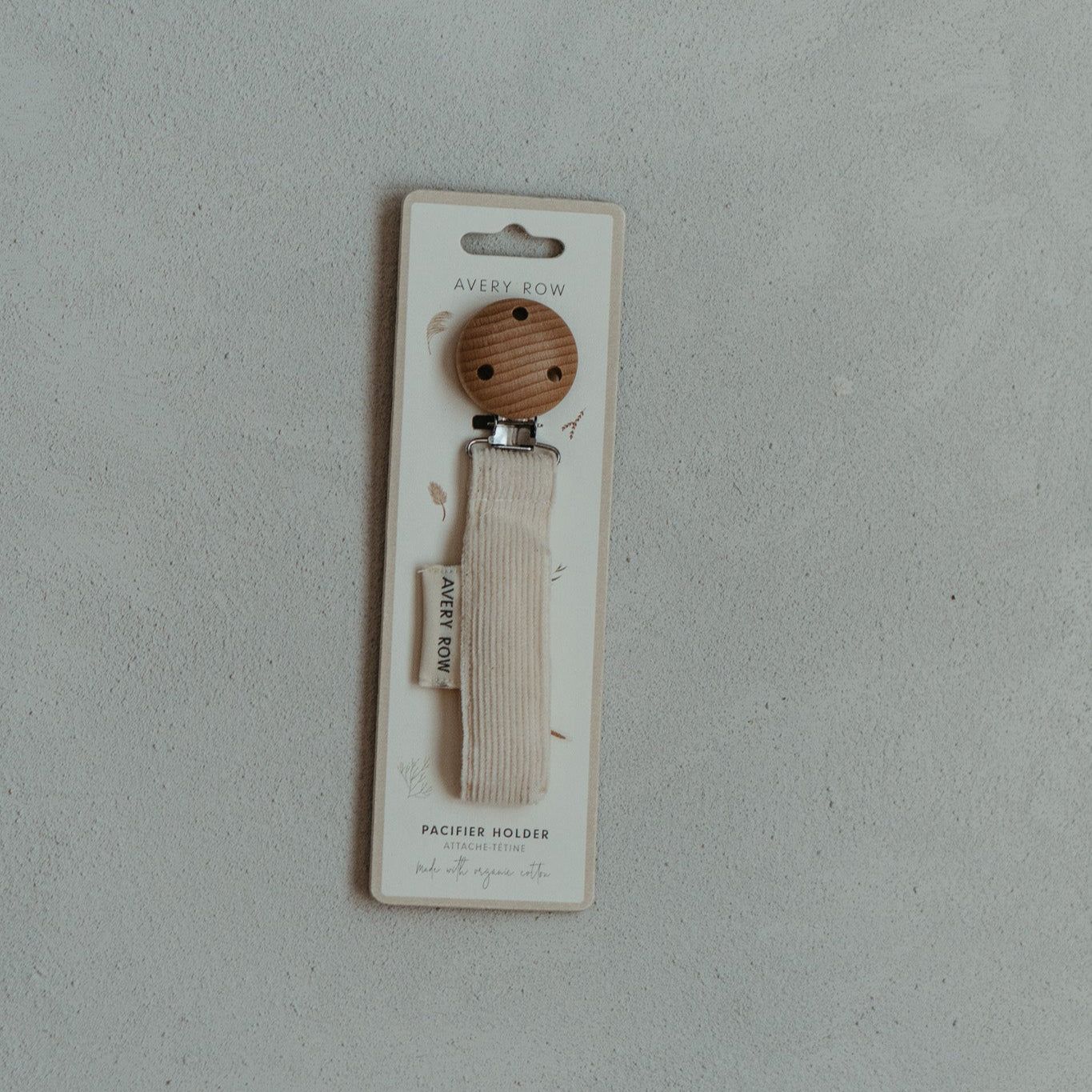 Cream Corduroy Pacifier Holder