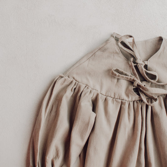 Juniper Bow Romper - Mushroom