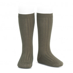Basic Rib Knee High Socks MINK