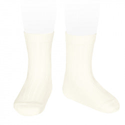 Basic Rib Short Socks BEIGE