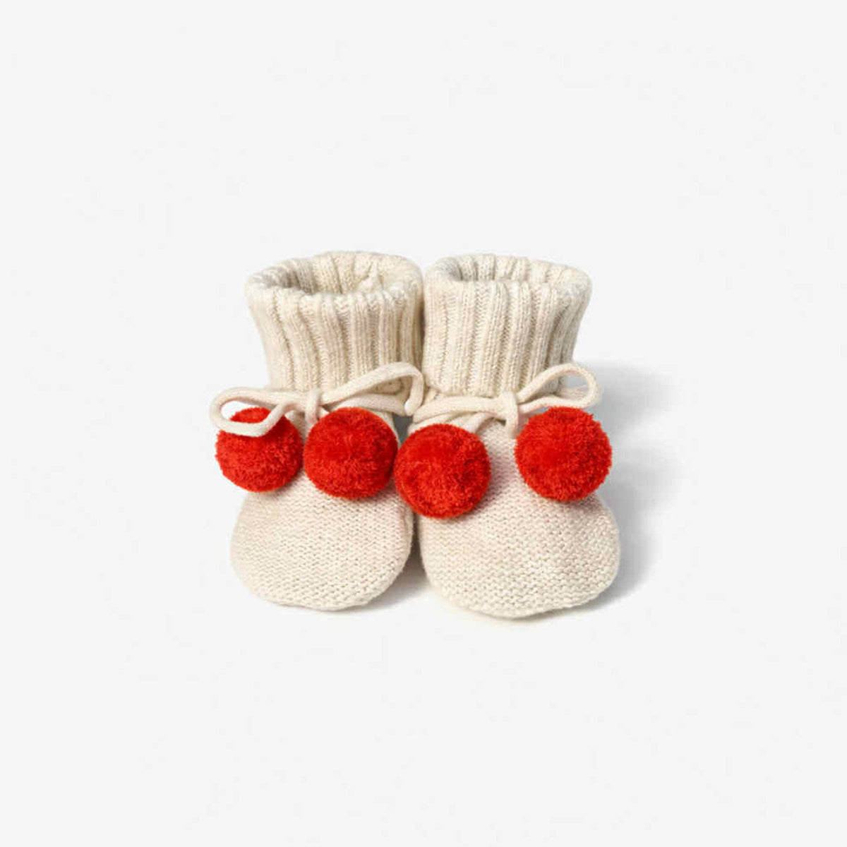 Oat Marl/Tomato Knit Booties
