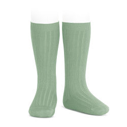 Basic Rib Knee High Socks SAGE