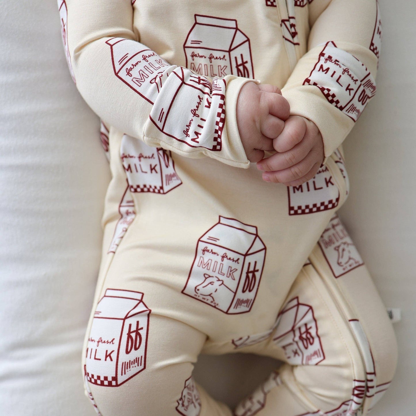 Bamboo Zip Pajamas - Milk