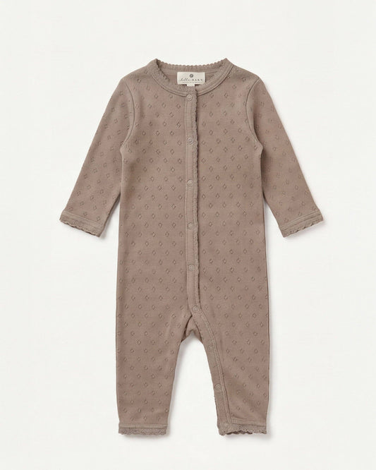 Pointelle Wool Romper - Funghi