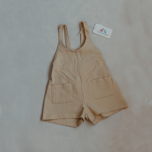 Beige Short Overalls