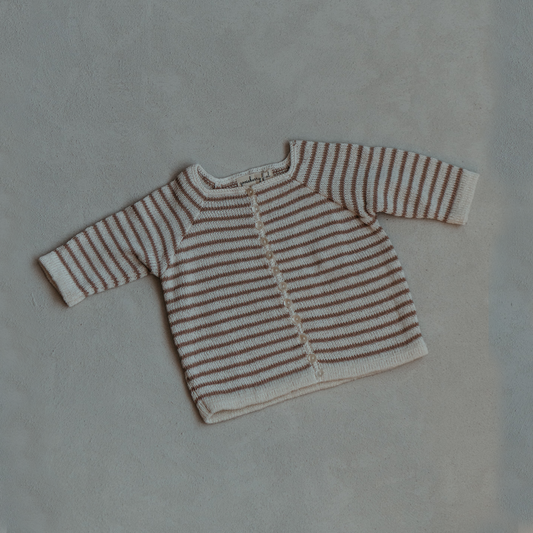 Cream & Sand Striped Cardigan