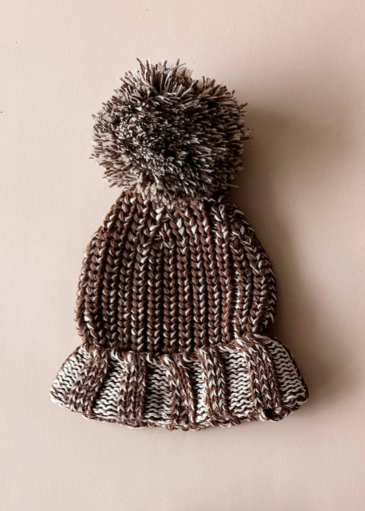 Chunky Cotton Beanie - Chocolate