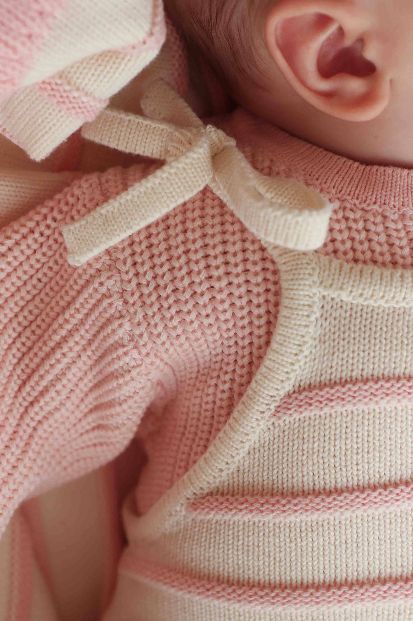 Raised Stripe Tie Romper - Sweetpea