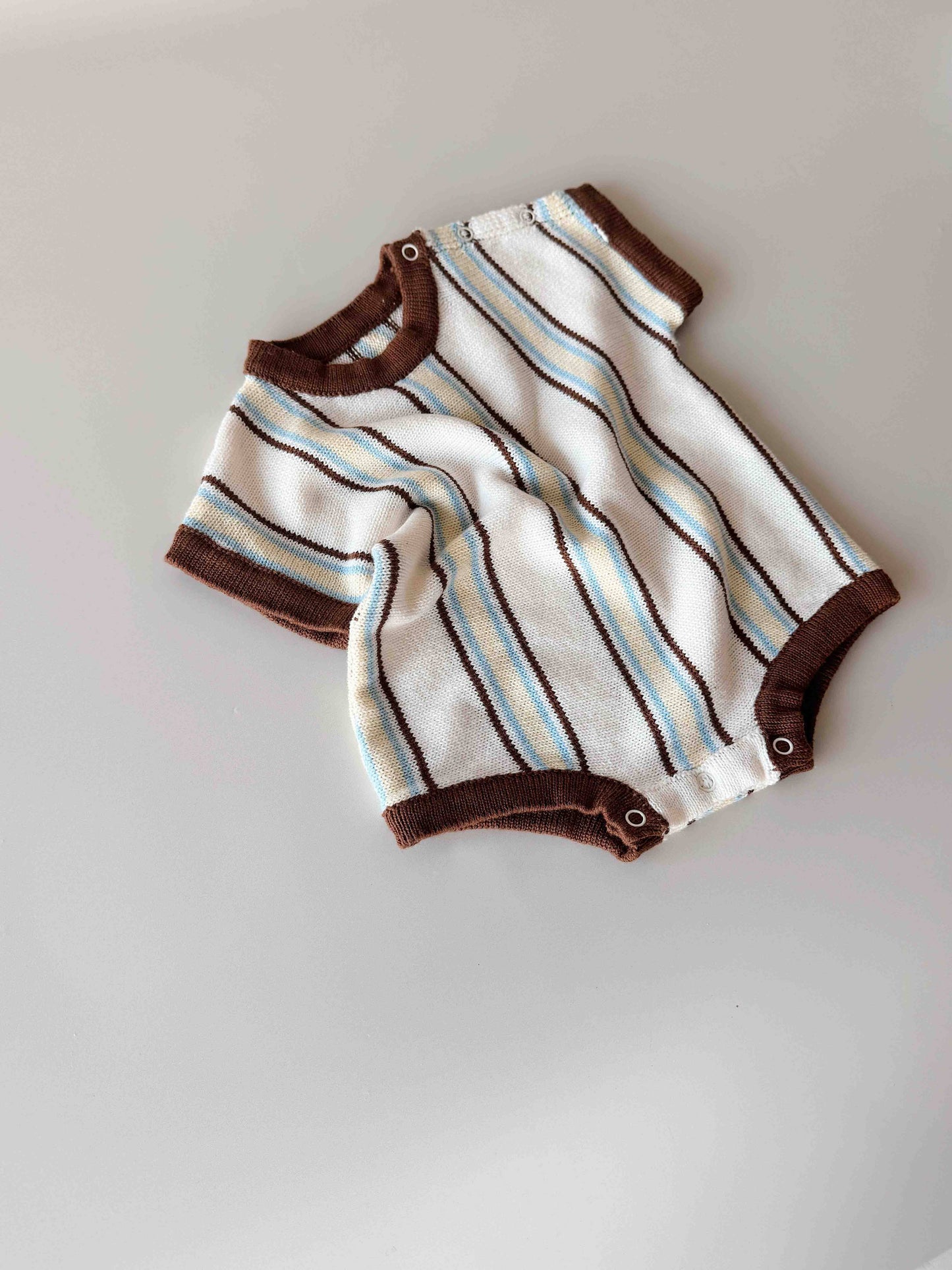 Retro Stripe Romper Azure