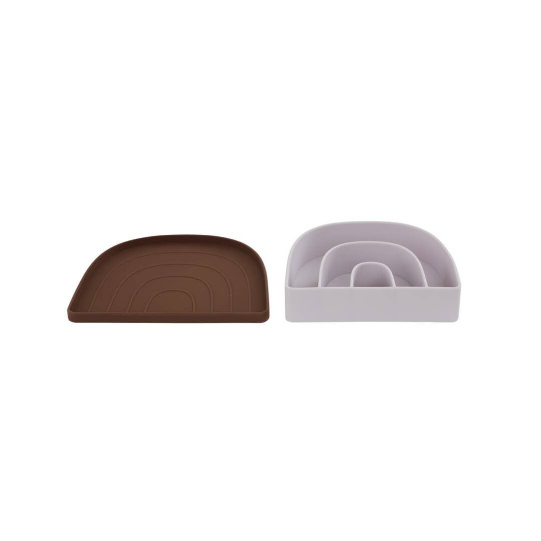 Rainbow Plate & Bowl Set - Caramel/Lavender