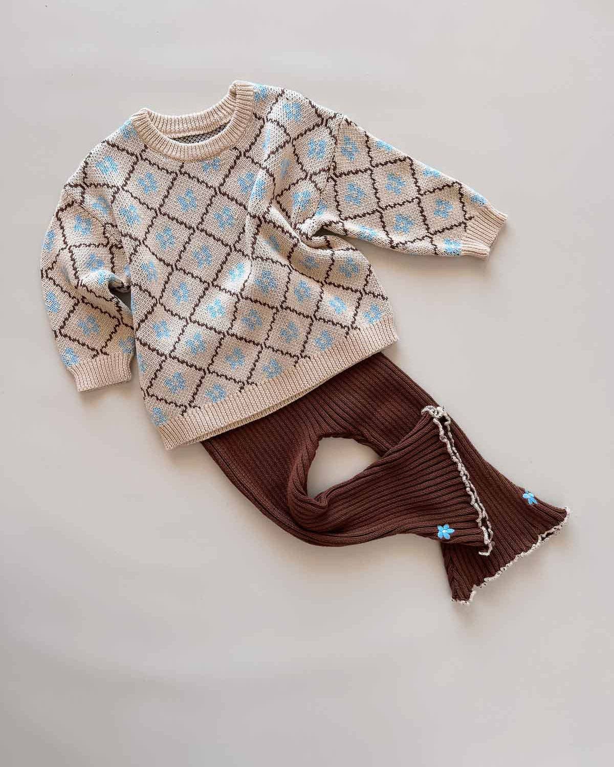 Cotton Knit Jumper - Bluebell