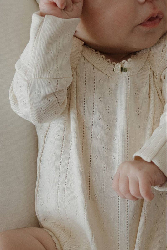 Long Sleeve Snapsuit - Swan