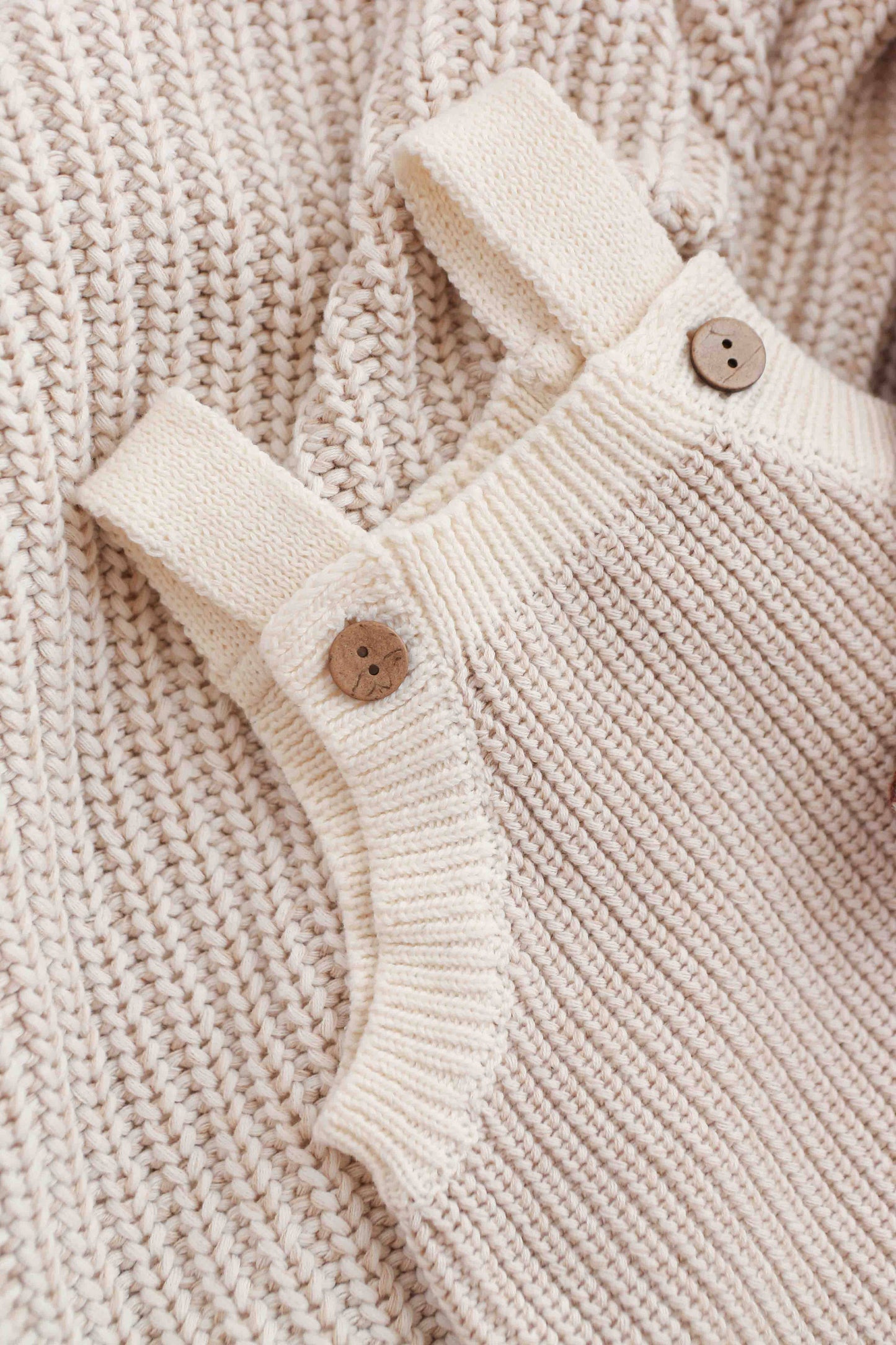 Chunky Button Romper - Oat