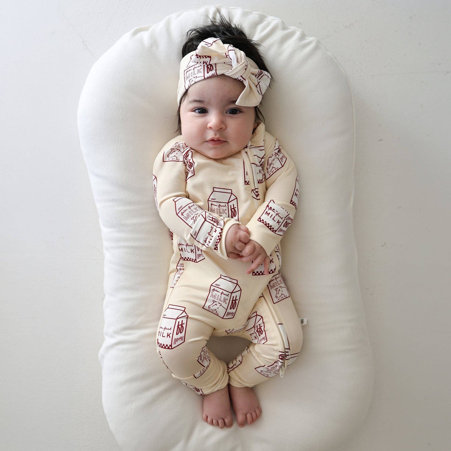 Bamboo Zip Pajamas - Milk