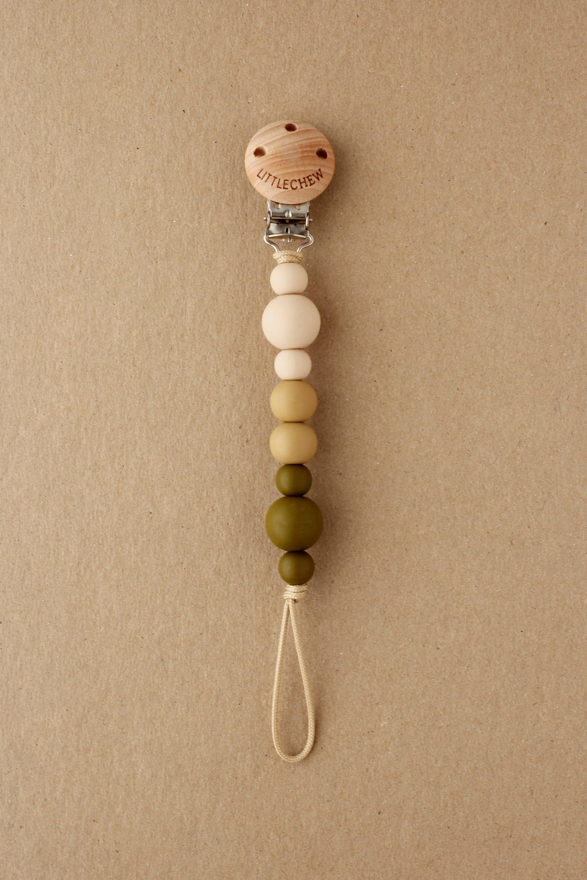 Kira Pacifier Clip - Moss