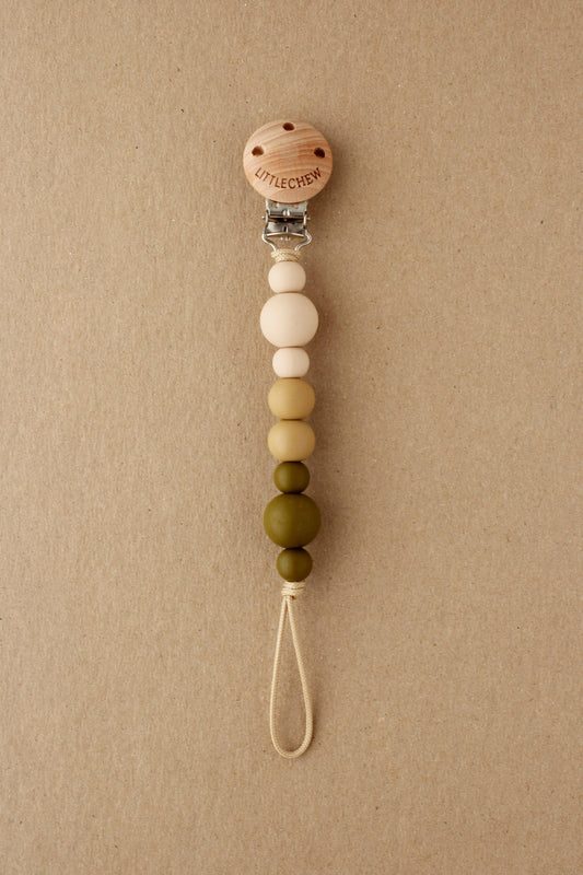 Kira Pacifier Clip - Moss