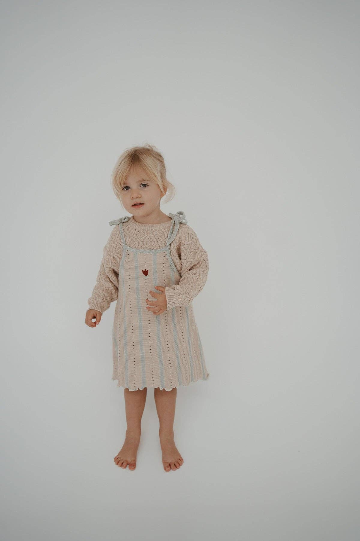 Textured Knit Jumper - Ecru Diamond