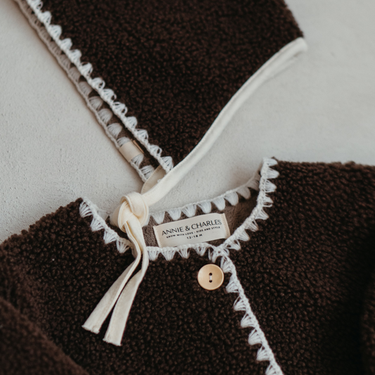 Brown Fluffy Overalls & Hat