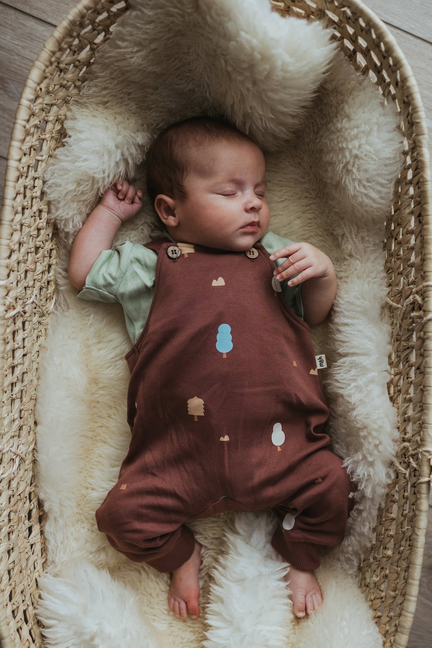Organic Cotton Dungarees in Raisin