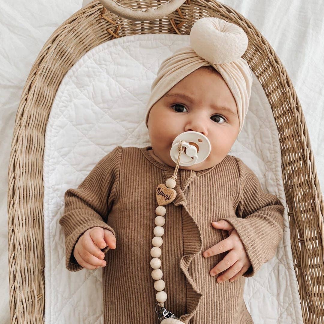 Ruffle Footed Onesie - Cappuccino