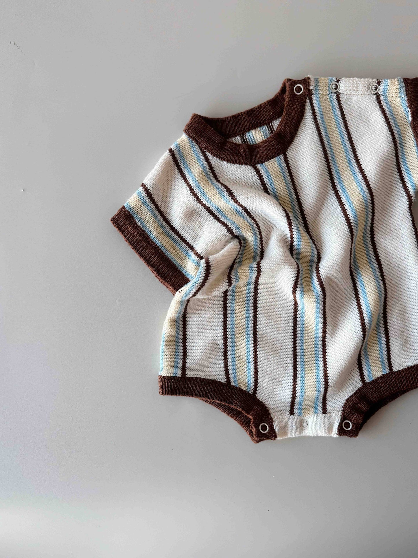 Retro Stripe Romper Azure