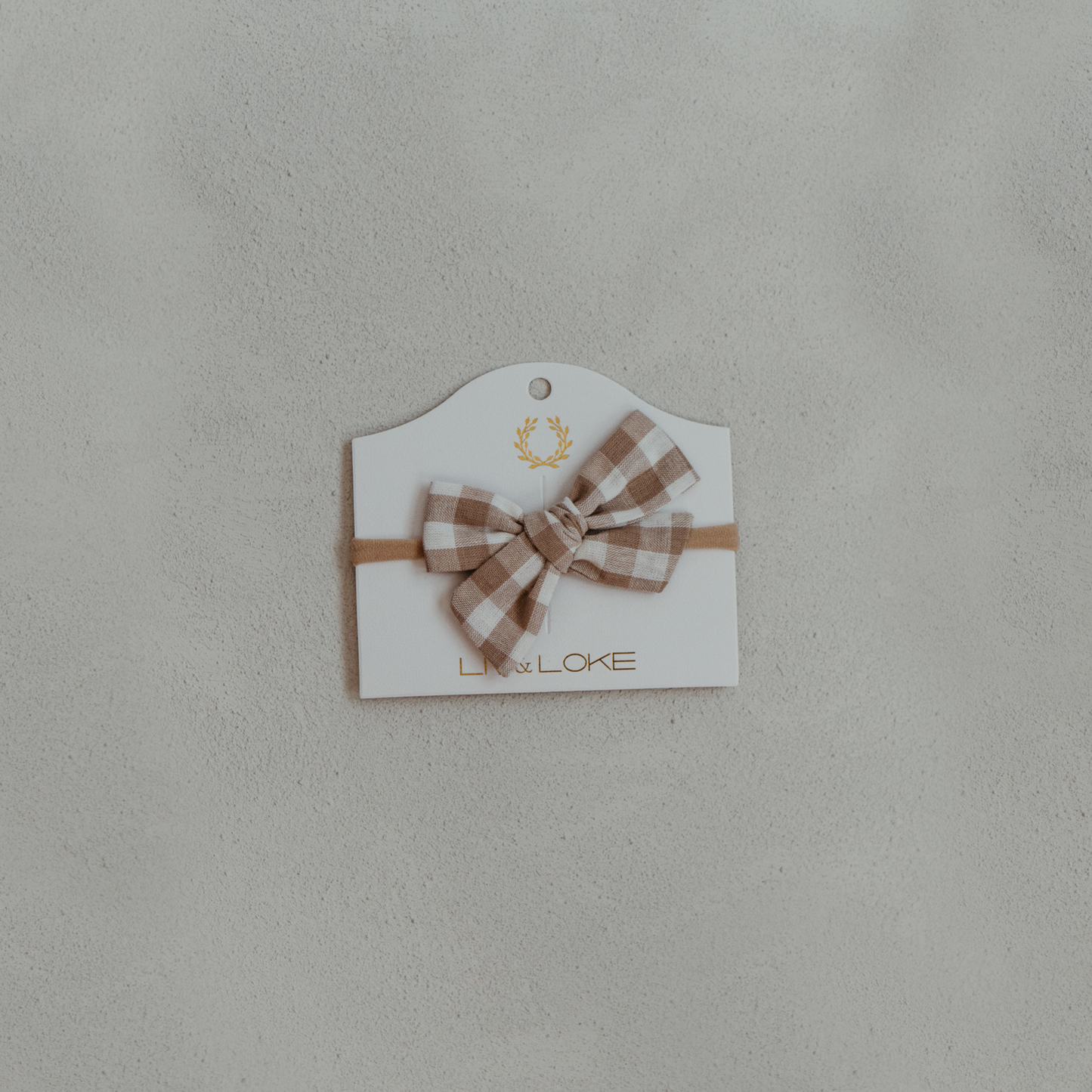 Sepia Gingham Bow Hairband