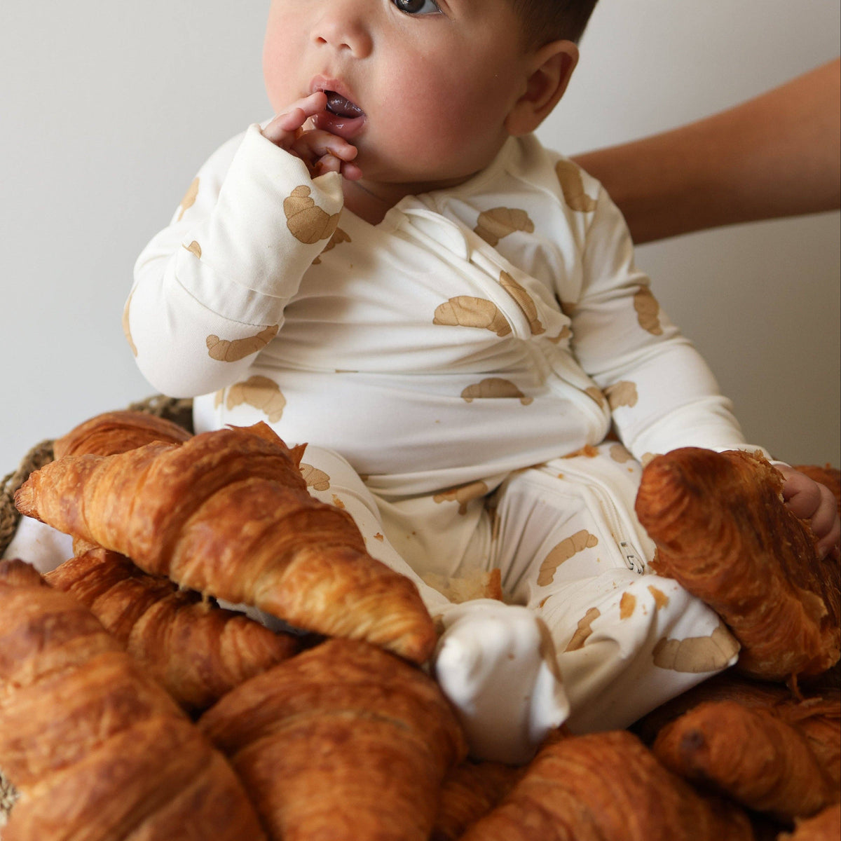 Bamboo Zip Pajamas - Croissants