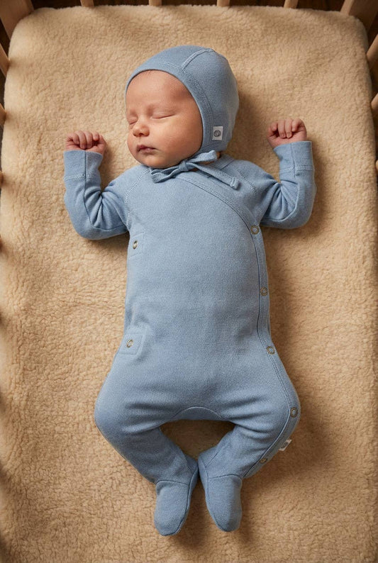 Wool Romper - Blue Fog