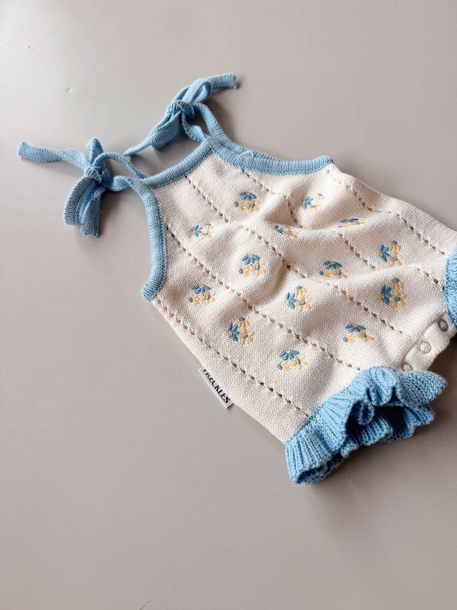 Bloom Pointelle Tie Romper - Pansy