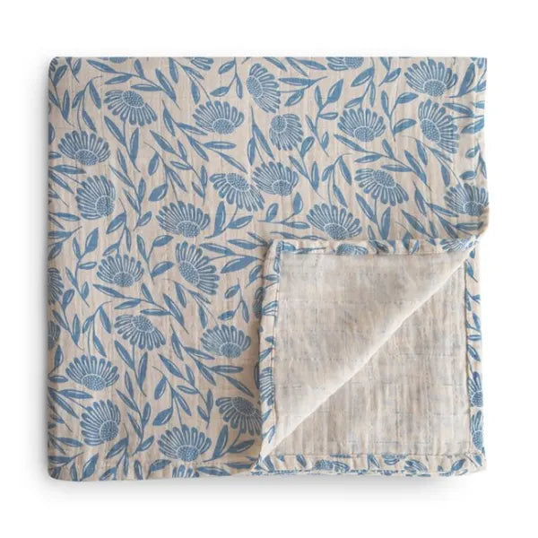 Swaddle - Blue Flowers