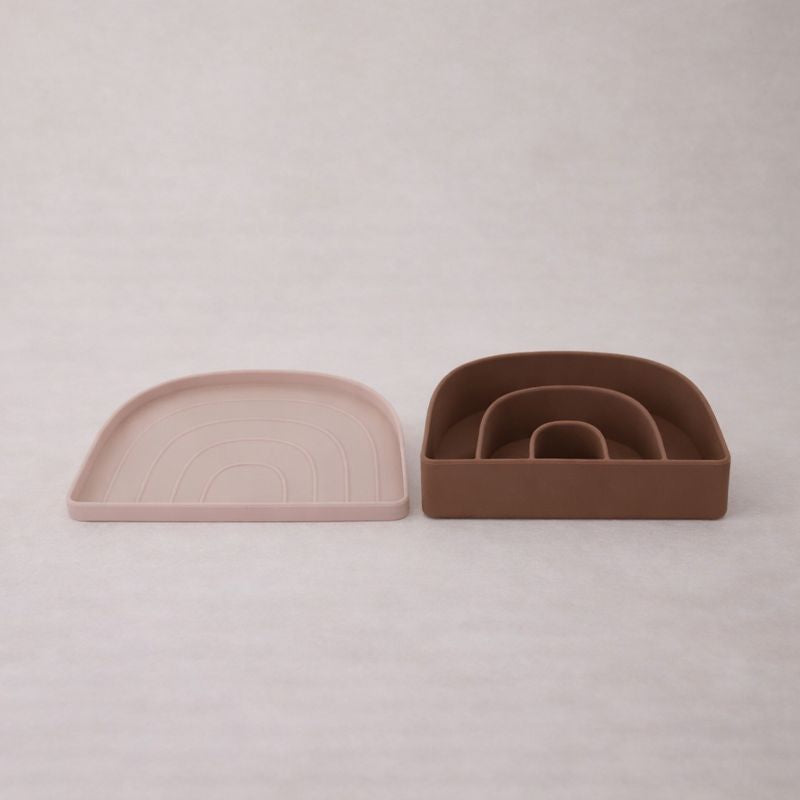 Rainbow Plate & Bowl Set - Rose & Fudge