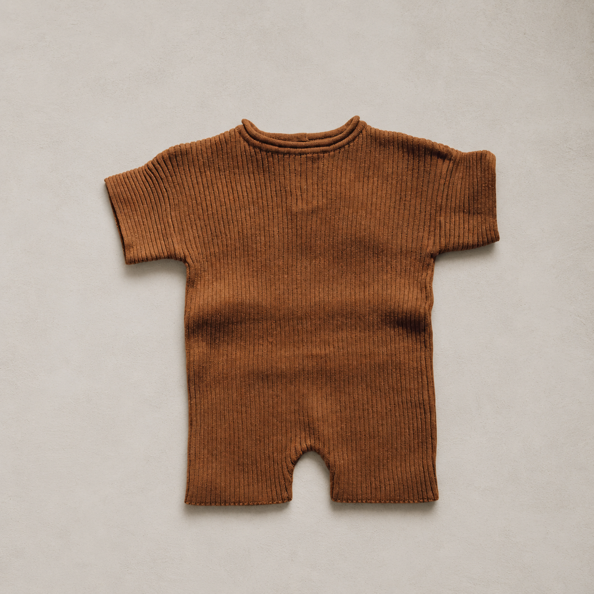 Walnut Ribbed Romper