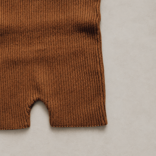Walnut Ribbed Romper
