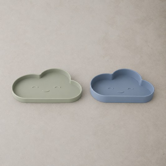 Cloud Plate & Bowl Set - Tourmaline & Mint