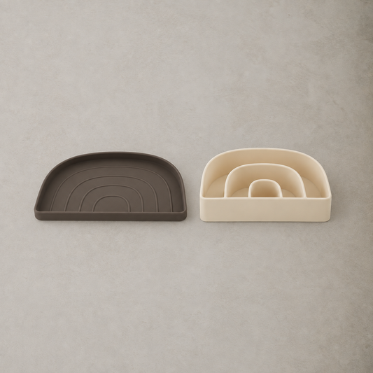 Rainbow Plate & Bowl Set - Choko/Vanilla