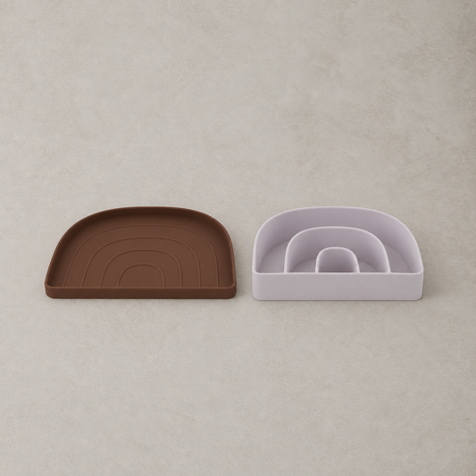 Rainbow Plate & Bowl Set - Caramel/Lavender