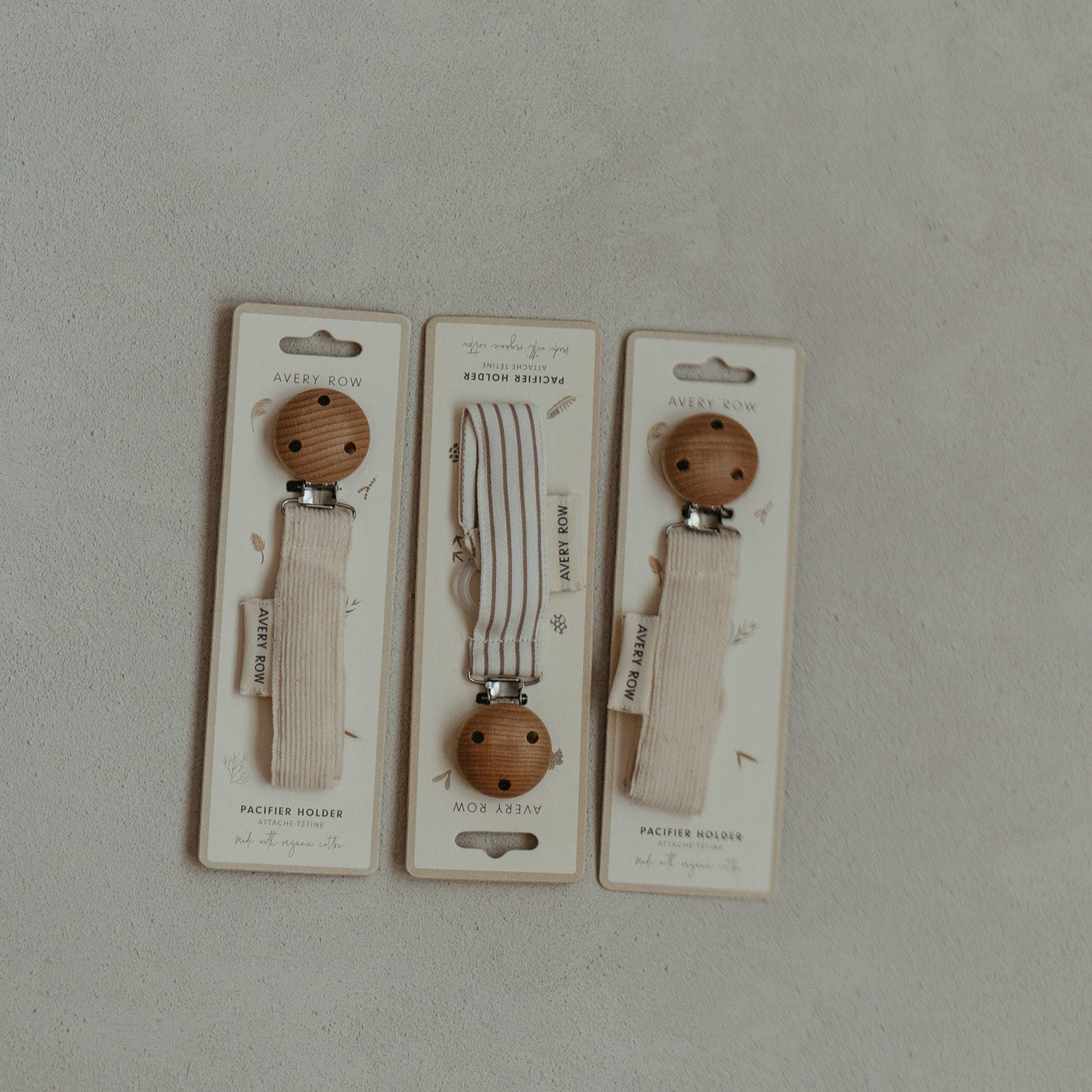 Cream Corduroy Pacifier Holder