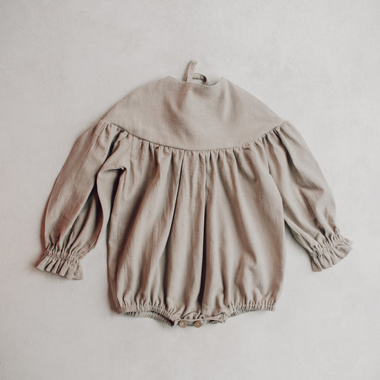 Juniper Bow Romper - Mushroom