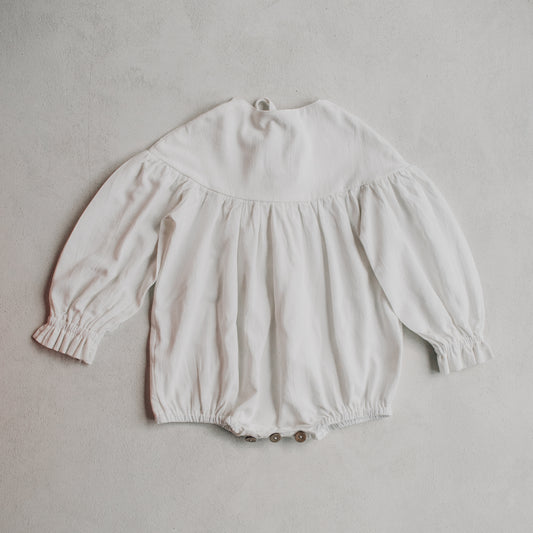 Juniper Bow Romper - Snow
