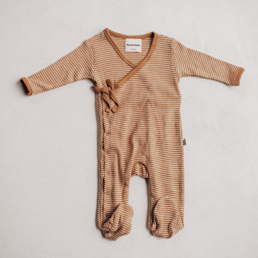 Fawn Stripe Wool Rib Bodysuit