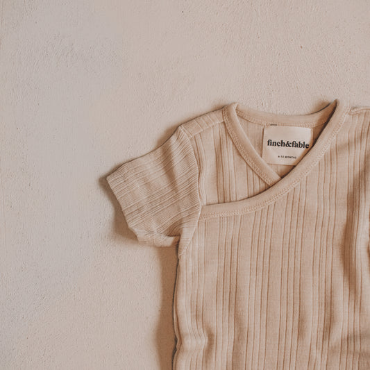 Wool Rib Bodysuit - Oat
