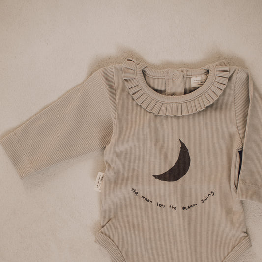Moon Ruffle Bodysuit - Greige