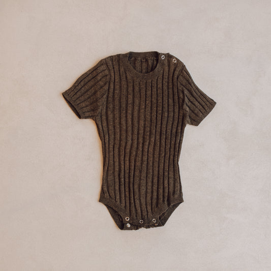 Cove Ribbed Romper - Cocoa