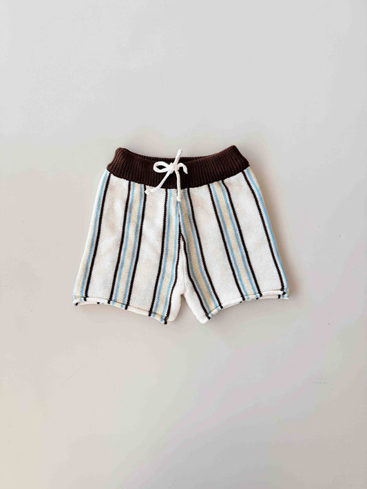 Retro Stripe Shorts Azure