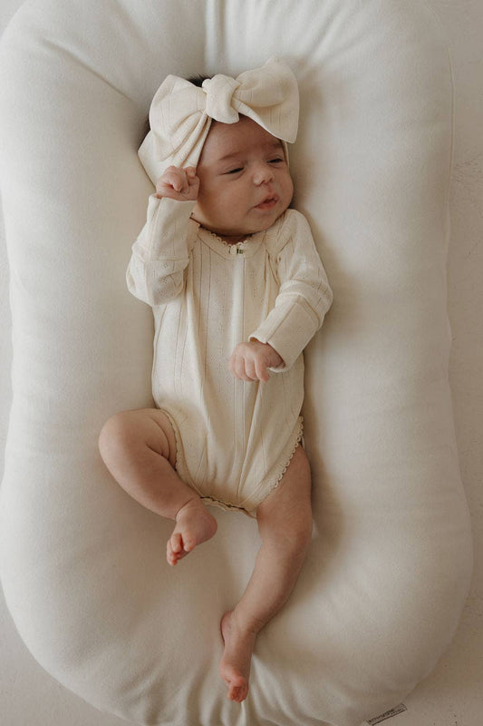 Long Sleeve Snapsuit - Swan