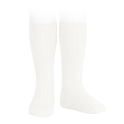 Basic Rib Knee High Socks CREAM